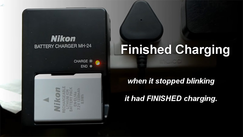 how do i know when my nikon battery is fully charged