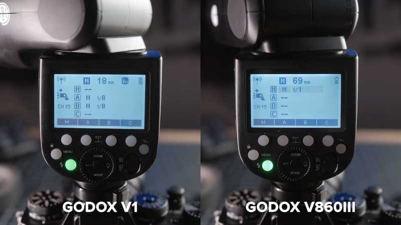 Godox V1 vs V860iii Comparison Table