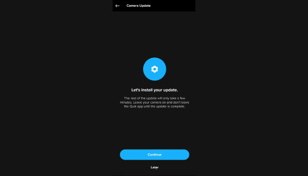 Update the GoPro camera, GoPro Quik app